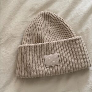 Acne Studios Ribbed Beanie - Cream Beige